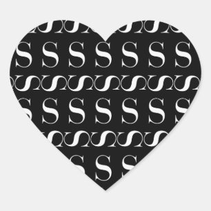 Anfangsbuchstaben S Herz-Aufkleber