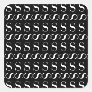 Anfangsbuchstaben S Quadratischer Aufkleber
