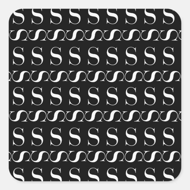 Anfangsbuchstaben S Quadratischer Aufkleber (Vorderseite)