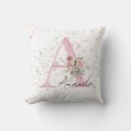 Anfangsbuchstaben und Name Wasserfarbe Kissen