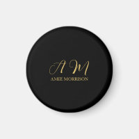 Anfangsbuchstabenname für Schwarz-Gold-Farben Mono