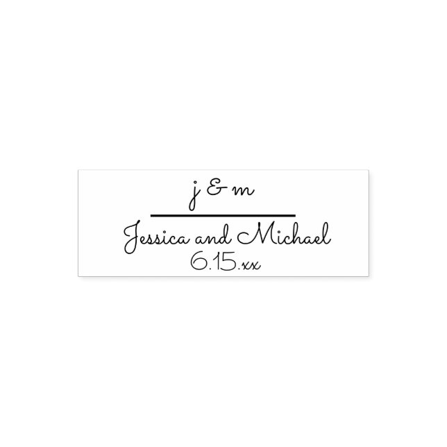 Anfangsdatum der Wedding Monogram Names Permastempel (Design)