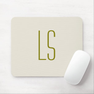 Anfangseinfaches, grünes Monogramm Mousepad