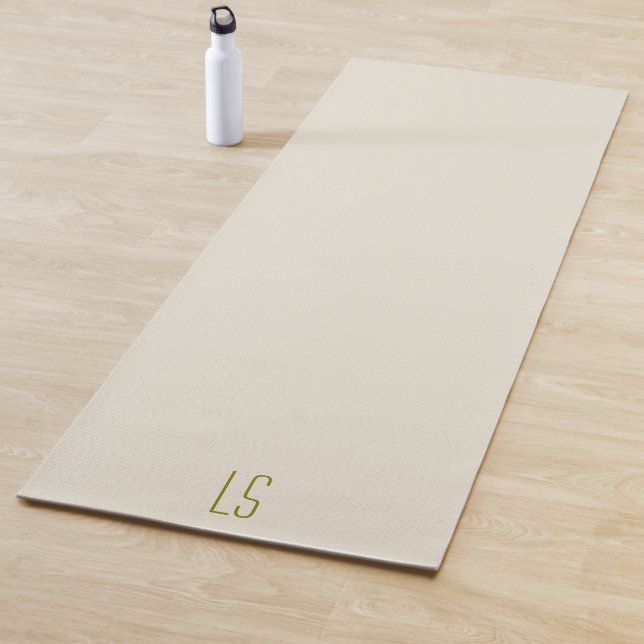 Anfangseinfaches, grünes Monogramm Yogamatte (Beispiel)
