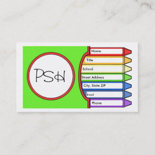 Anfangskasten Zeichenstifte Visitenkarte