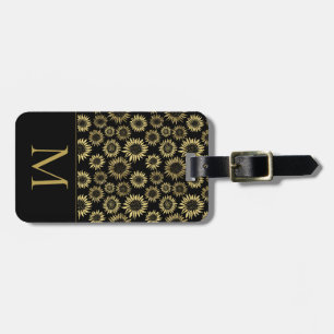 Anfangskennzeichen der Sonnenblumenfolie Monogram Gepäckanhänger