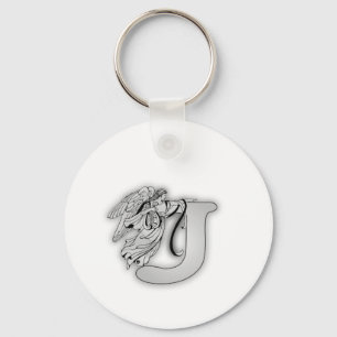 Anfangsmonogramm des Engels-Alphabet-J Schlüsselanhänger