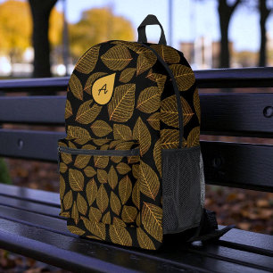Anfangsmonogramm des Gelbblättermusters Bedruckter Rucksack