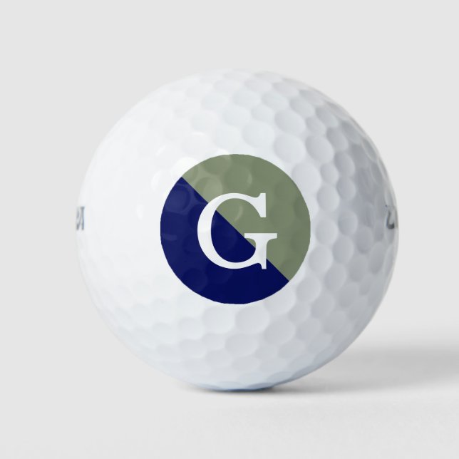 Anfangsmonogramm für das blaue 2-Tone-Diag Golfball (Vorderseite)