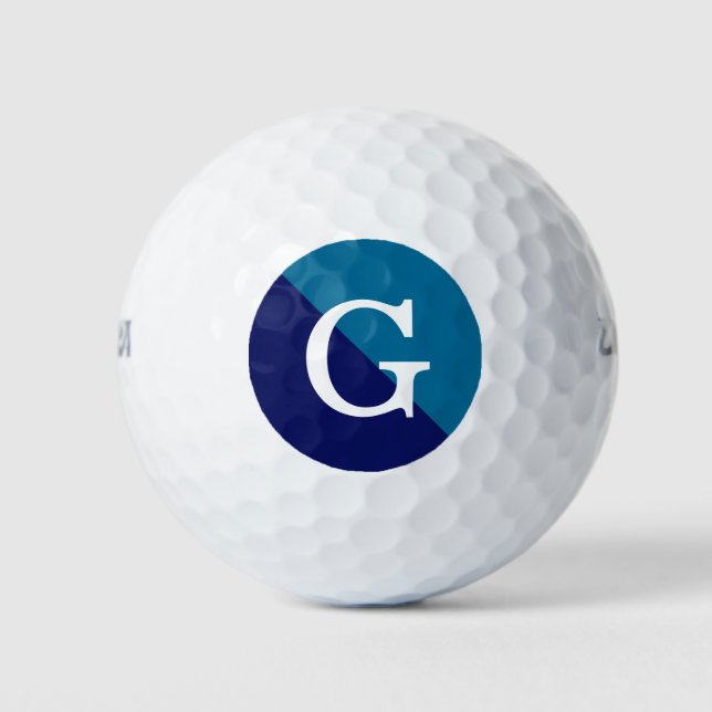 Anfangsmonogramm für das blaue 2-Tone-Diag Golfball (Vorderseite)