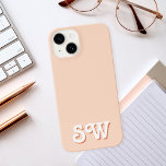 Anfangsmonogramm für Orange Retro iPhone 14 Hülle<br><div class="desc">Minimal Orange Retro Initial Monogram iPhone Case</div>