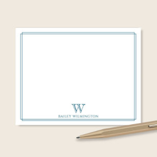 Anfangsmonogramm Ozeanblauer Rand Professional Mitteilungskarte