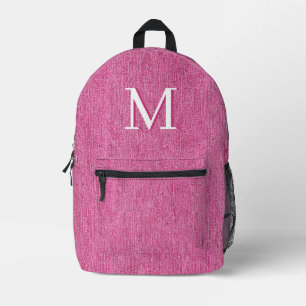 Anfangsmonogramm rosa Denim Bedruckter Rucksack