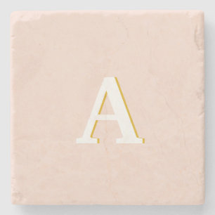 Anfangsmonogramm Rosé Altrosa Marmor Steinuntersetzer