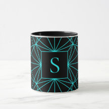 Anfangsmonogramm | Türkis geometrisches Design