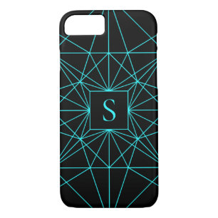 Anfangsmonogramm Türkisfarbene Geometrie Case-Mate iPhone Hülle
