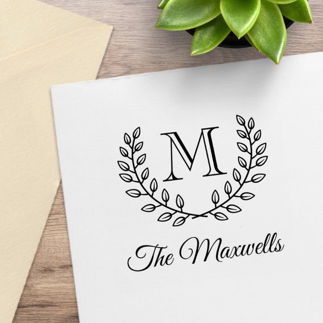 Anfangsname der Doppelkranz-Monogramm Gummistempel (Von Creator hochgeladen)