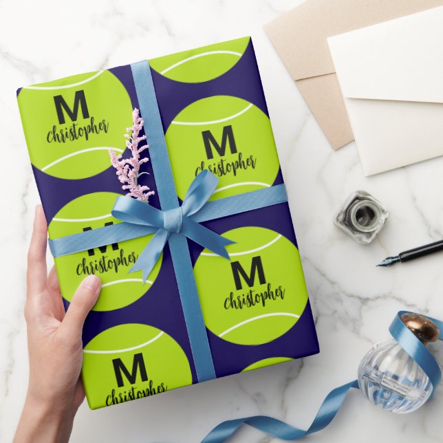 Anfangsname der personalisierten Tennis Monogram Geschenkpapier (Schenken)