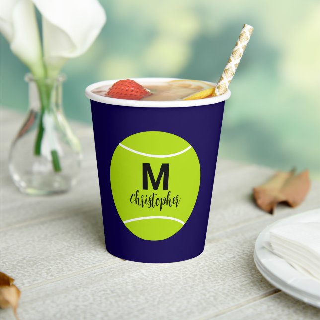 Anfangsname der personalisierten Tennis Monogram Pappbecher (In Situ)
