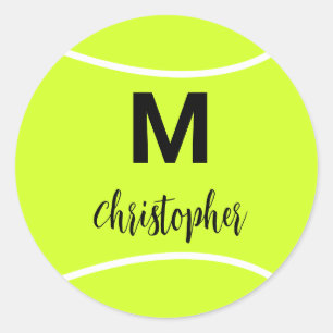 Anfangsname der personalisierten Tennis Monogram Runder Aufkleber