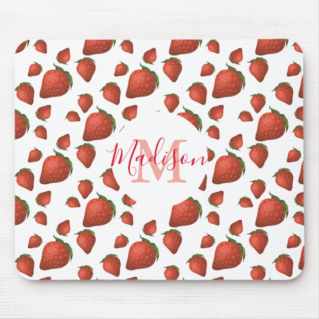 Anfangsname der Strawberry Monogram Mousepad (Vorne)