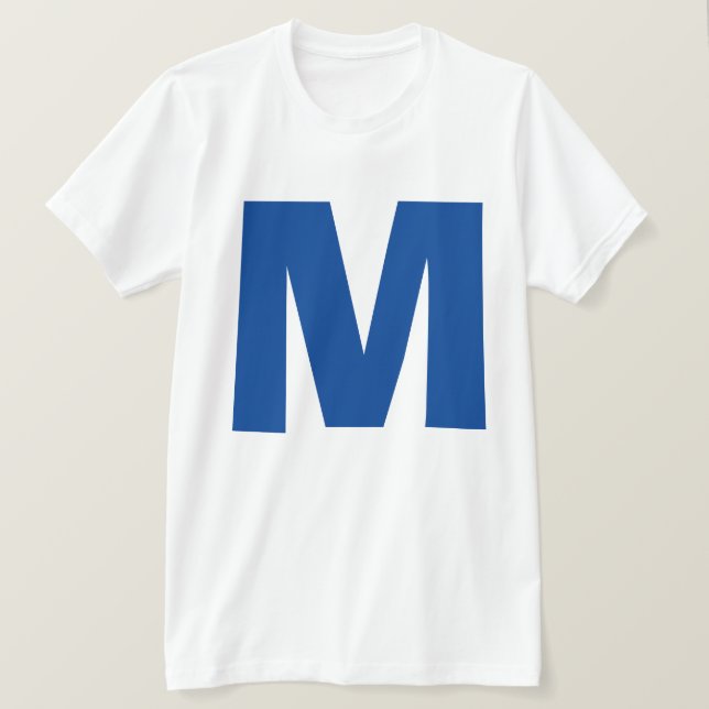 Anfangsname des Blue Monogram, Ersetzen von Text T-Shirt (Design vorne)