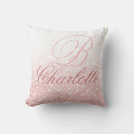 Anfangsname des Girly Blush Pink Monogramm Kissen