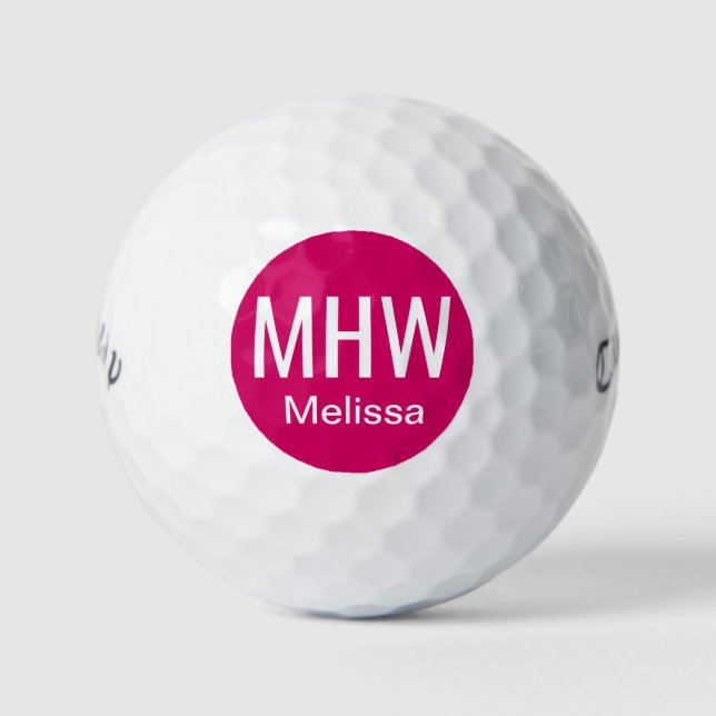 Anfangsname Hot Pink Golfball (Vorderseite)