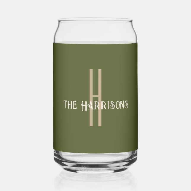 Anfangsname | Modernes Army Green Beverage Dosenglas (Vorderseite)