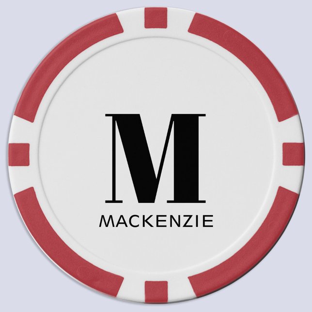 Anfangsname Monogramm Pokerchips (Monogram initial name personalized minimalist poker chip)