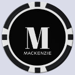 Anfangsname Monogramm Pokerchips<br><div class="desc">Moderne Typografie minimalistisch monogramm Initialname Design,  die geändert werden können,  um personalisieren.</div>