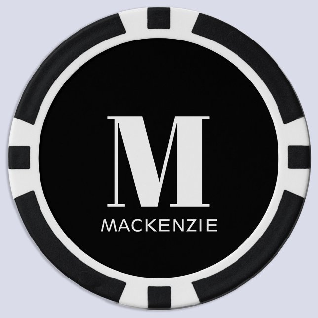 Anfangsname Monogramm Pokerchips (Monogram initial name personalized minimalist poker chip)