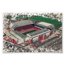 Anfield Stadion Liverpool - Aquarell Kunstwerk Fotodruck