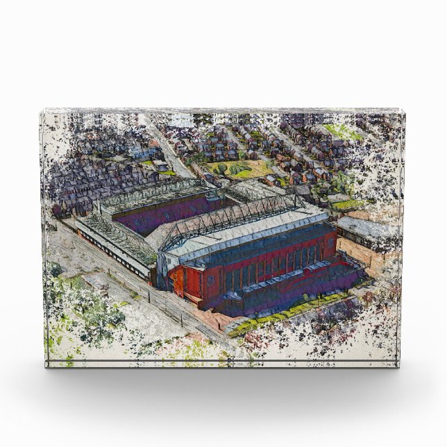 Anfield Stadium Liverpool - Artistic Watercolour Fotoblock (Vorderseite)