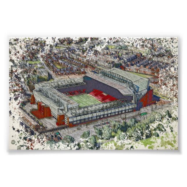 Anfield Stadium Liverpool - Artistic Watercolour Fotodruck (Vorne)
