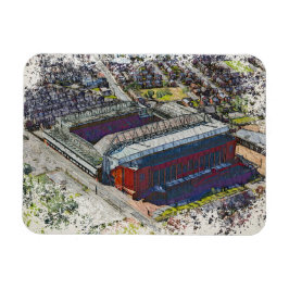 Anfield Stadium Liverpool - Artistic Watercolour Magnet