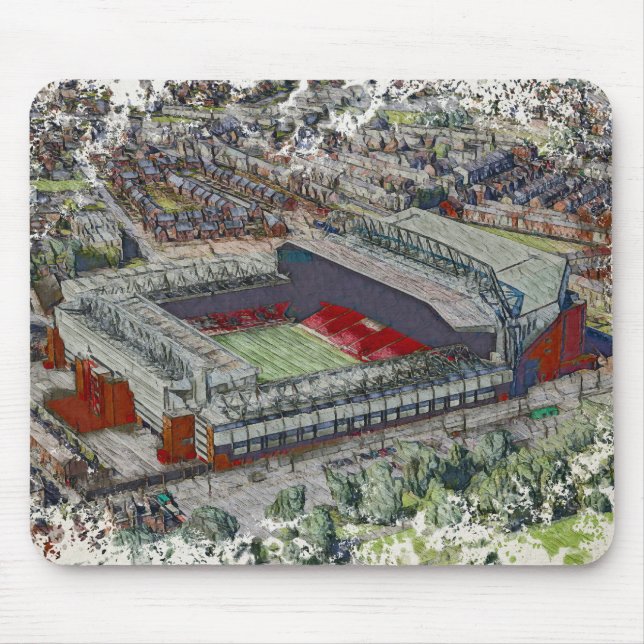Anfield Stadium Liverpool - Artistic Watercolour Mousepad (Vorne)