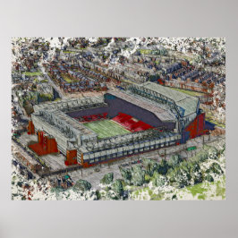 Anfield Stadium Liverpool - Artistic Watercolour Poster