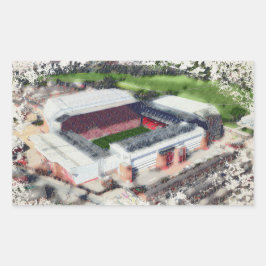 Anfield Stadium Liverpool - Artistic Watercolour Rechteckiger Aufkleber