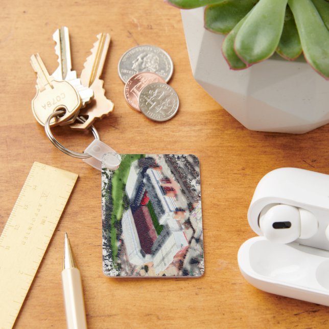 Anfield Stadium Liverpool - Artistic Watercolour Schlüsselanhänger (Schreibtisch)