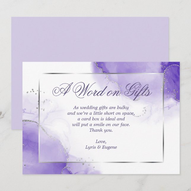 Anforderung eines Lila Kartenkartons Einladung (Vorne/Hinten)