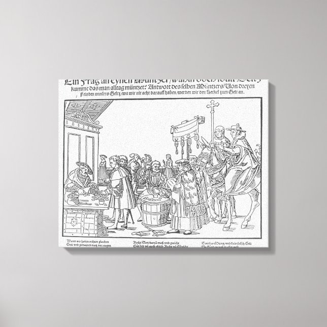 Anfrage an einen Mintmaker, c.1500 Leinwanddruck (Vorderseite)