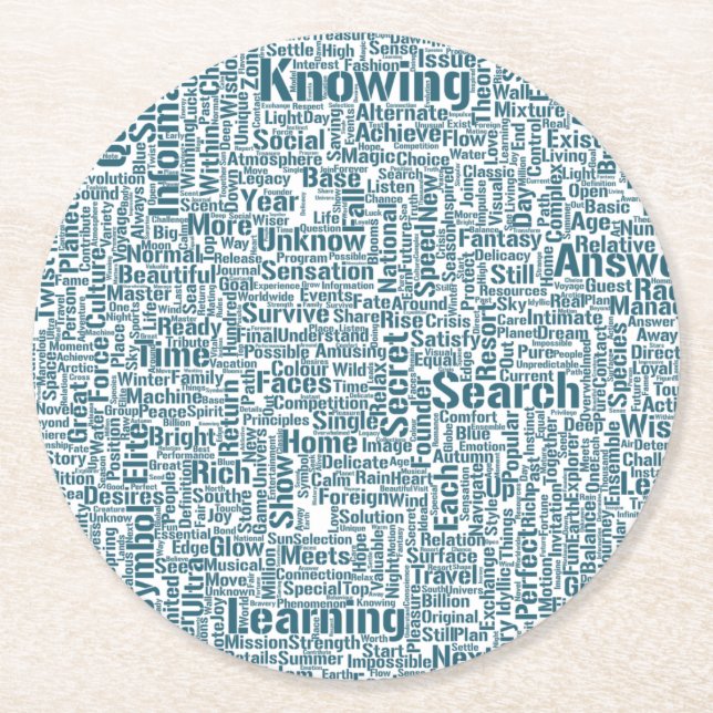 ANFRAGE CLOUD TEXT GRUND MELDUNG RUNDER PAPPUNTERSETZER (Vorderseite)