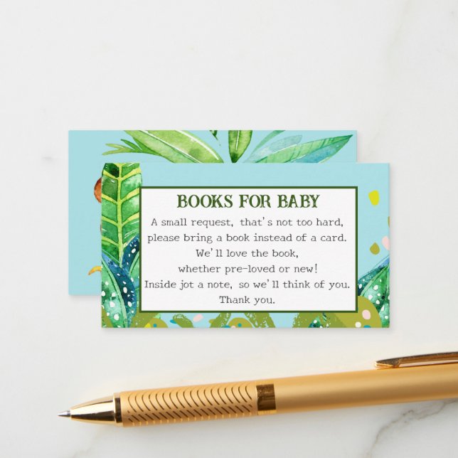 Anfrage für Blue Niedlich Monkey 2 Babybücher Begleitkarte (Vorderseite/Rückseite Beispiel)