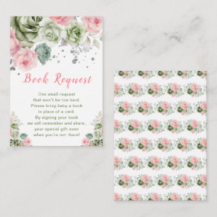 Anfrage für das Baby Green and Pink Floral Begleitkarte