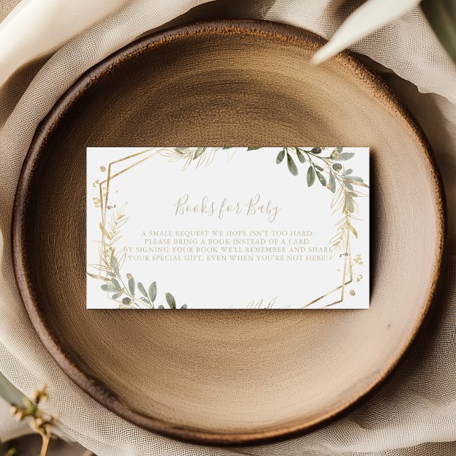 Anfrage für das geometrische Golden Greenery Baby  Begleitkarte (Von Creator hochgeladen)