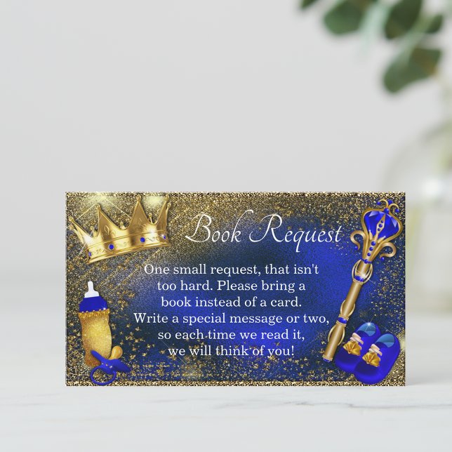 Anfrage für das Royal Blue Gold Prince Book Begleitkarte (You can change the wording and add text to the back.)