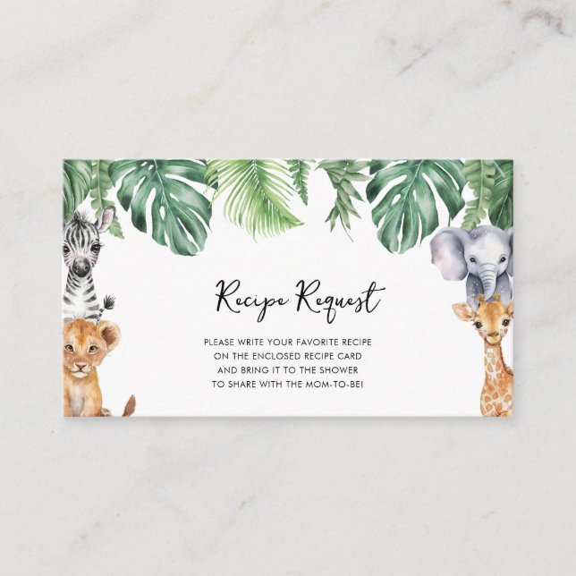 Anfrage für die kleine Wild One Safari Babydusche Begleitkarte (Vorderseite)