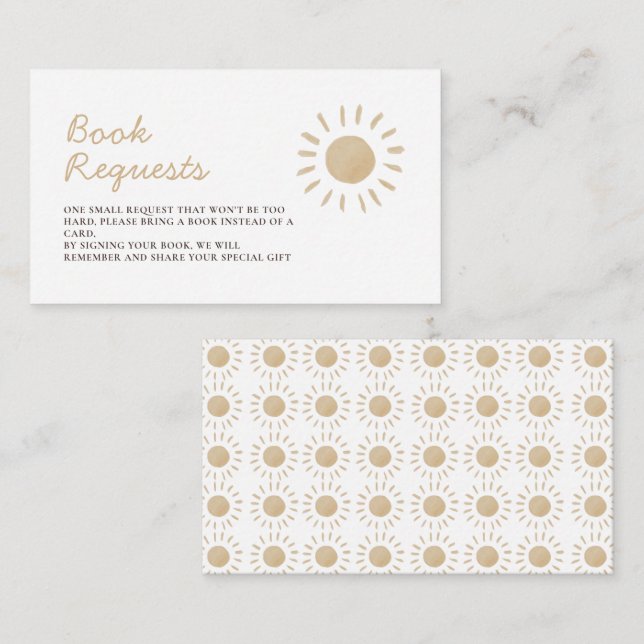 Anfrage für ein Babybuch mit Wasserfarbe Gelb Begleitkarte (Vorne/Hinten)