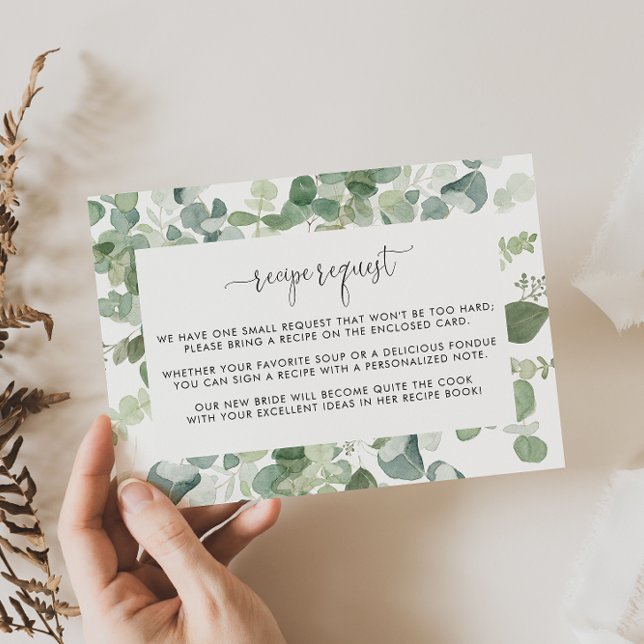 Anfrage für ein geometrisches Eukalyptus-Hochzeits Begleitkarte (Von Creator hochgeladen)